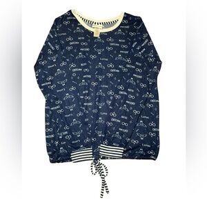 Harry Potter Wizarding World Spells Navy Graphic Long Sleeve Pajama Top